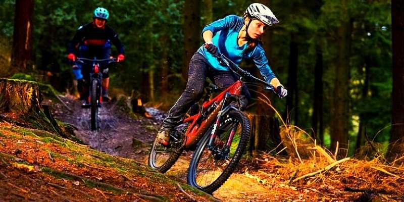 exercise with mountain bike